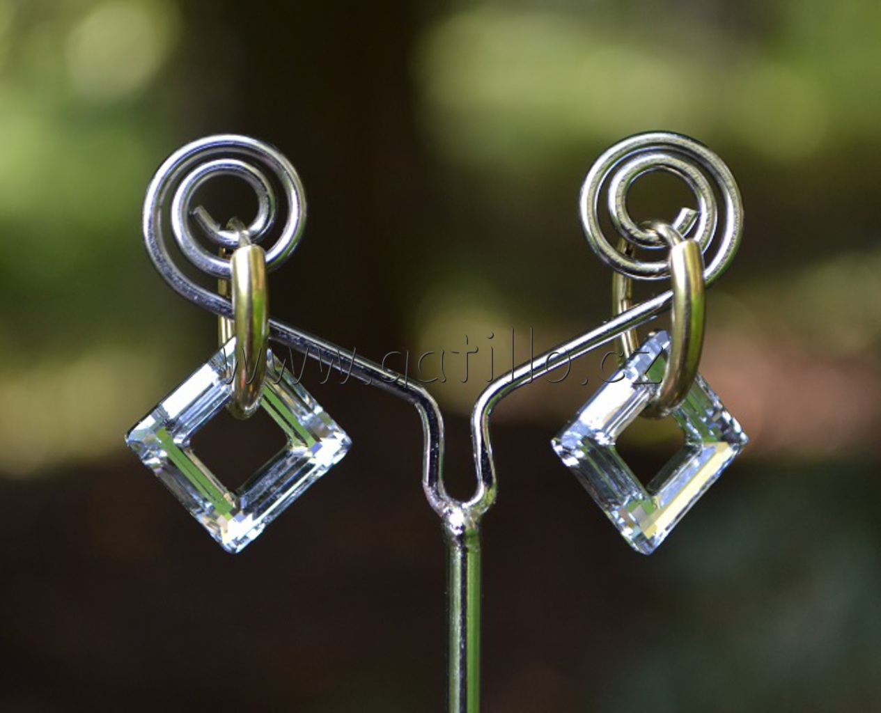 Square ring Crystal Antique Pink