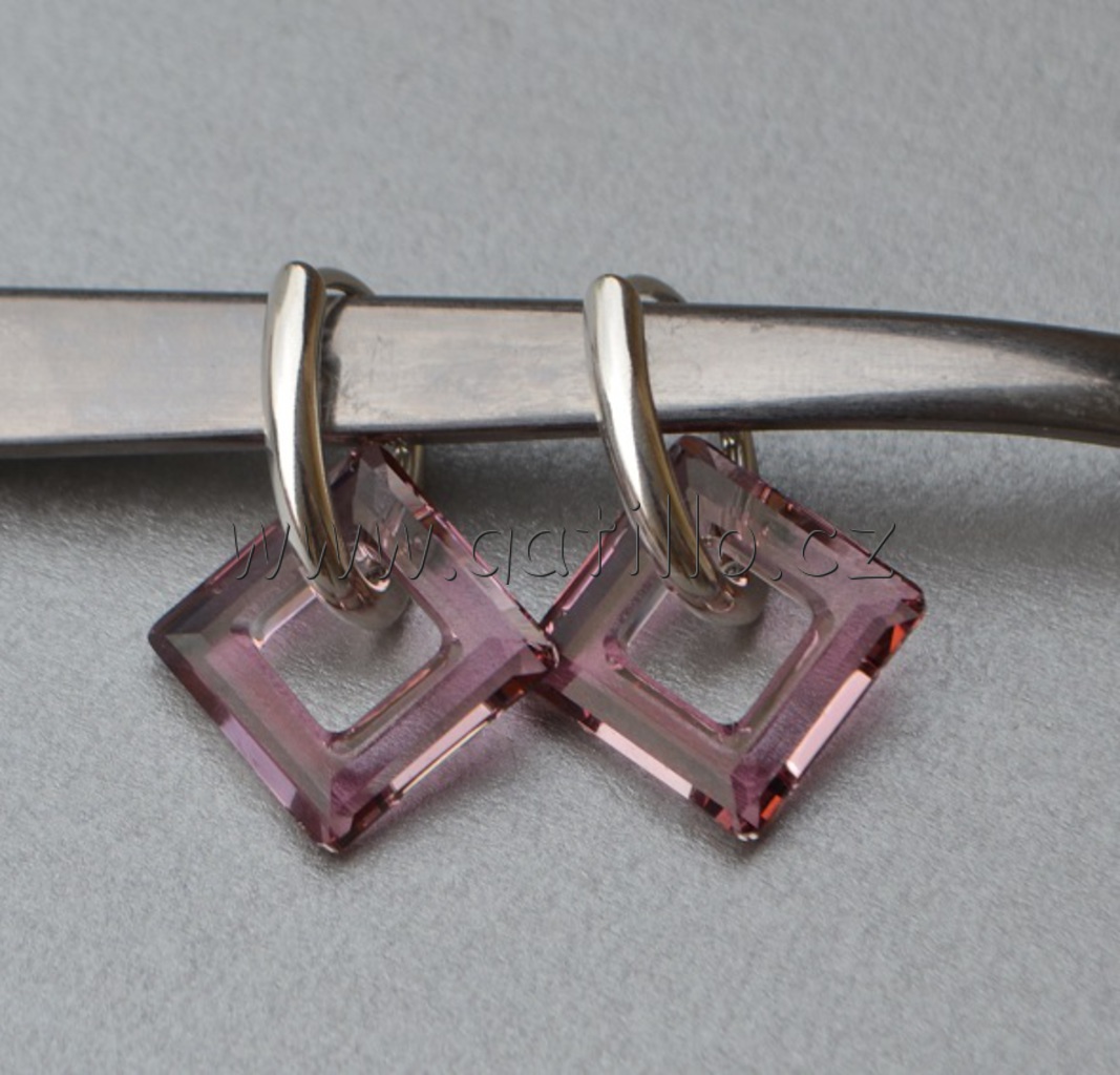 Square ring Crystal Antique Pink